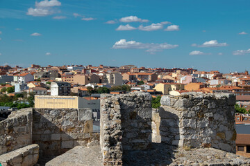 Cityscape of zamora viewed from medieval walls