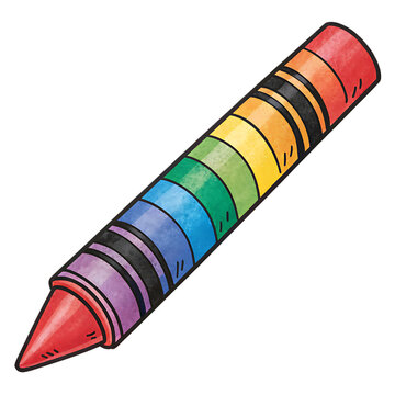 rainbow  crayon rainbow color stick icon art isolated on  a transparent background