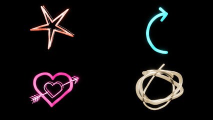 Hand Drawn Shapes Film Burn Overlay