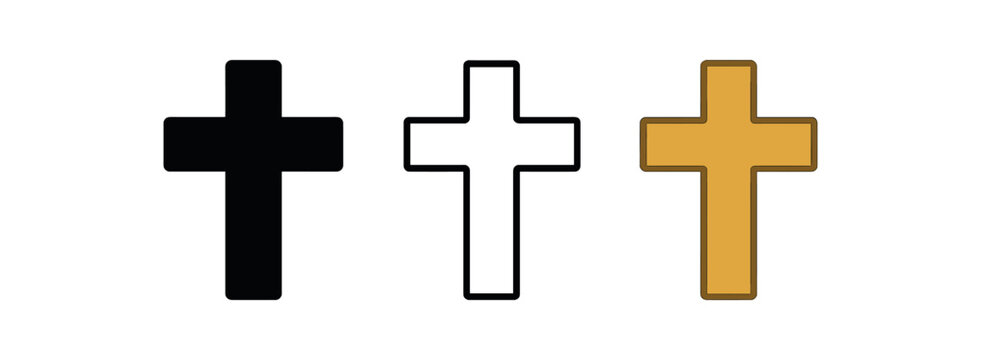 cross three simple cross warm gold