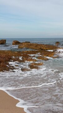 beach, beautiful, bizerte, blue, coast, fresh air, hiking, horizon, landscape, nature, north africa, outdoor, rocks, scenic, sea, seascape, sky, tunisia, view, waterscape, wave