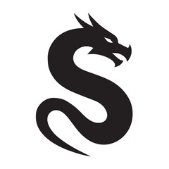 Dragon silhouette vector 