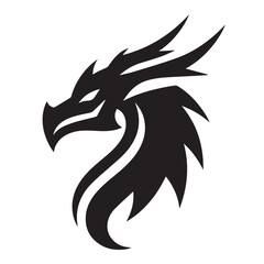 Fototapeta premium Dragon silhouette vector 