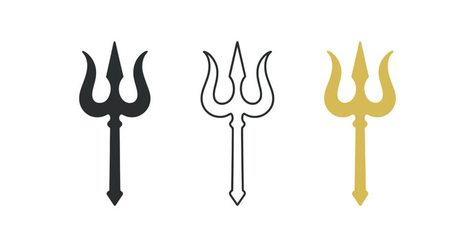 trishula three trident symbol gold