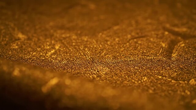 Abstract Gold Fabric Texture - A close-up shot of textured gold fabric. The abstract pattern creates a warm and luxurious feel. - A close-up shot of textured gold fabric.