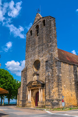 Domme France Church of Our Lady of the Assumption in the historic village over the Dordogne River and Valley
