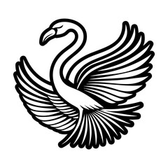 Obraz premium Glyph Style Flamingo Emblem Icons