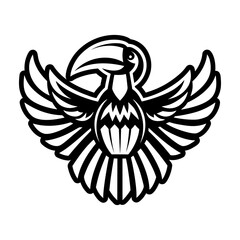 Obraz premium Glyph Style Hornbill Bird Symbol