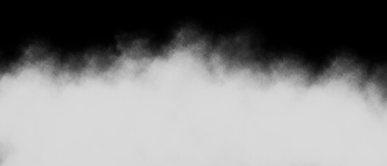 Fototapeta premium Abstract black and white background featuring a dense cloud of white smoke or mist gradually dissipating upwards into pure darkness for atmospheric effect