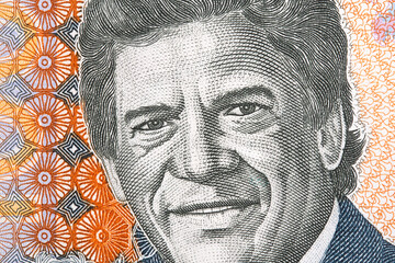 Charles Gaetan Duval a closeup portrait from Mauritian money