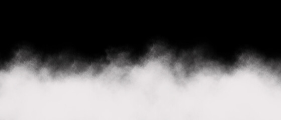 Fototapeta premium Dramatic black and white atmospheric fog or smoke effect rising from the bottom edge against a stark dark background ideal for transitions or overlays
