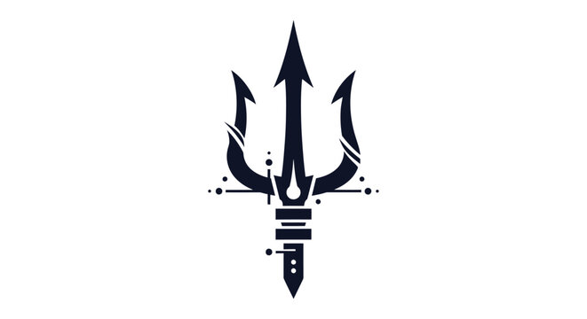 Stylized black trident icon on white background.