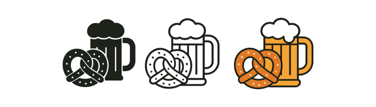 international food German pretzel and beer mug