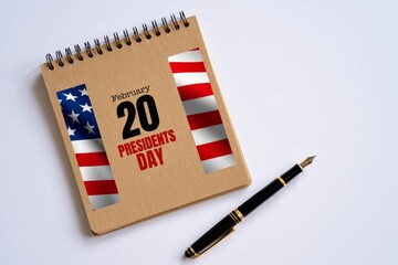 USA Holidays. Against the background of the US flag lies cardboard with the inscription - PRESIDENT S DAY.