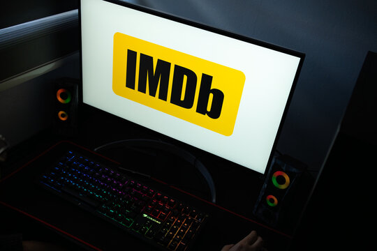 Punta Arenas, Chile &ndash; January 20, 2026: IMDb (Internet Movie Database) logo for the world's most popular source for movie and TV content displayed on a monitor