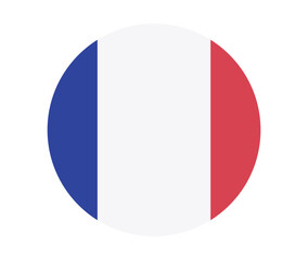 france national flag displayed as round flat vector icon with vertical tricolor isolated on white background