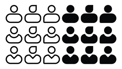 Set of people icon vector. User symbol design suitable for web and graphic design 