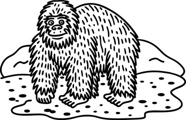 Obraz premium sloth standing on the ground with plants and bushes in the background