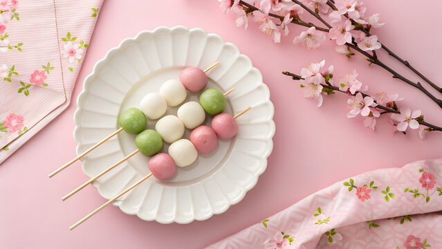 三色団子と桜