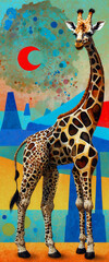 Surreal giraffe landscape