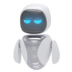 Sad Robot 3d render icon style minimal isolated on transparent white background	
