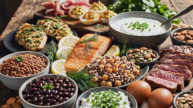 variety of dried fruits and source of protein