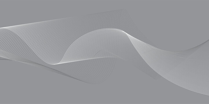 Gradient line art background. Vector illustration. Wave with lines created using blend tool. Curved wavy line, backgrund