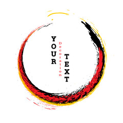 A circle imitating brush strokes on a white background. Zen. Design template for banners, posters, booklets, covers, and magazines EPS 10