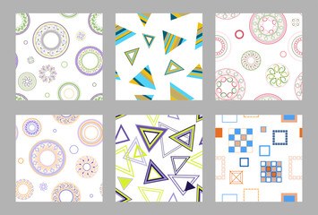 Wavy lines or ribbons. Set of 3 backgrounds. Multicolored striped creative gradient for creating a trendy banner	