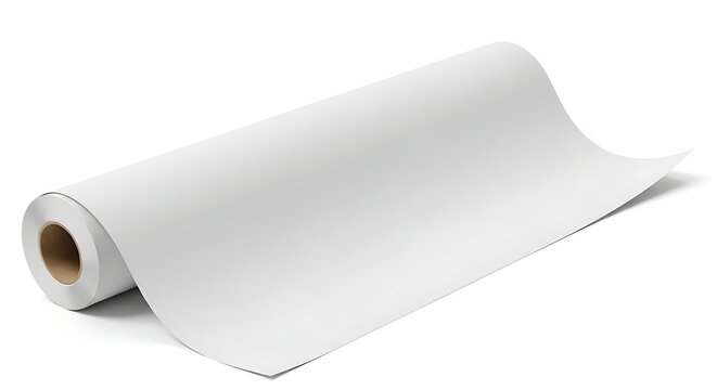 A roll of white paper on a cardboard core