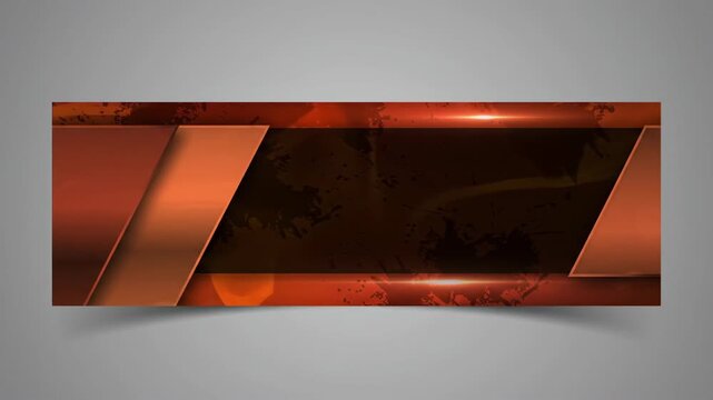Abstract banner design with llic copper accents and a textured dark background.