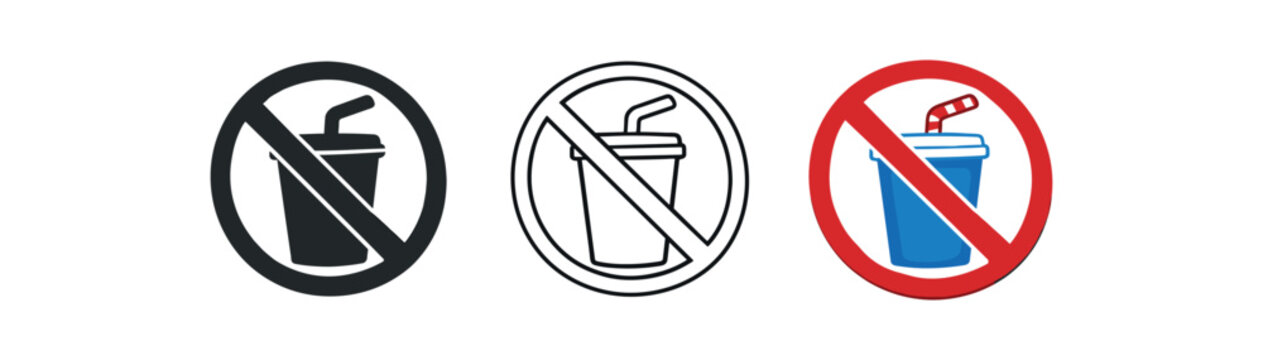 zero contain no plastic straw drink cup symbol crossed