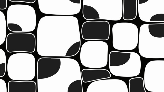 Black and white rounded rectangles with curved corner fills