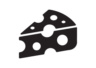 Cheese Icon, Editable Solid Vector Illustration
