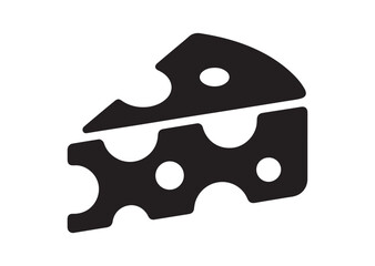 Cheese Icon, Editable Solid Vector Illustration