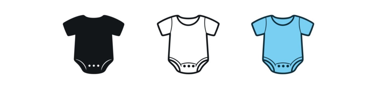 baby onesie clothing icon on light background. newborn romper with buttons. infant clothing symbol. form clearly readable