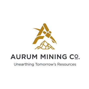 Aurum Mining Co Logo Gold Mining Symbol.