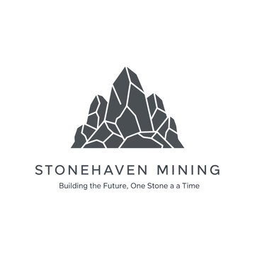 Stonehaven Mining Logo with Rock Illustration.