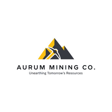 Aurum Mining Company Logo Design Element.