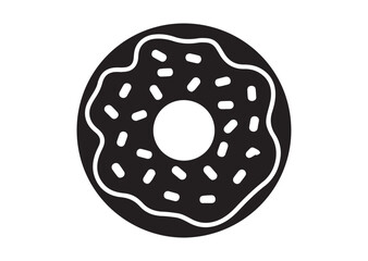 Donut Icon, Editable Solid Vector Illustration