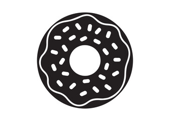 Donut Icon, Editable Solid Vector Illustration