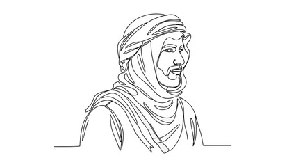 man wearing turban, side view