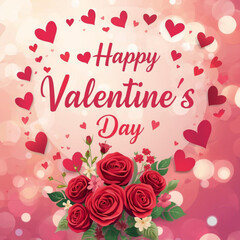 valentines day card with roses