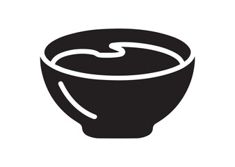 Soup Bowl Icon, Editable Solid Vector Illustration