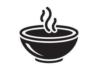 Soup Bowl Icon, Editable Solid Vector Illustration