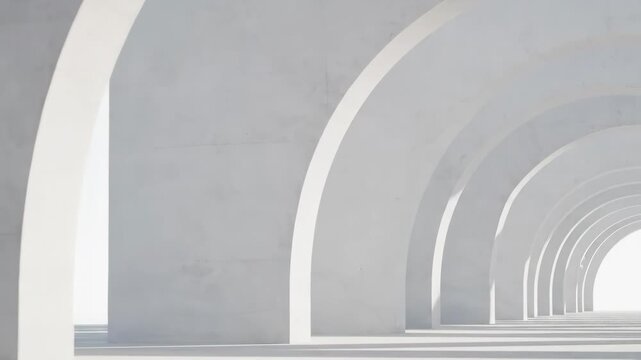 Minimalist Arches - A series of arches creates a simple, visually appealing scene, showcasing minimalist architecture. The monochromatic color scheme enhances the overall aesthetic.