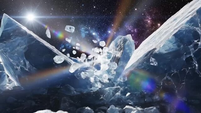Cosmic ice formations illuminated by starlight
