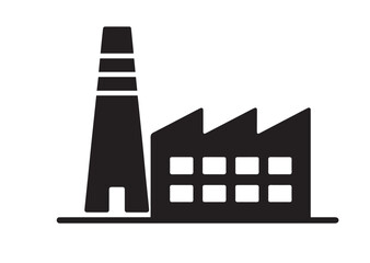 Factory Building Icon, Editable Solid Vector Illustration
