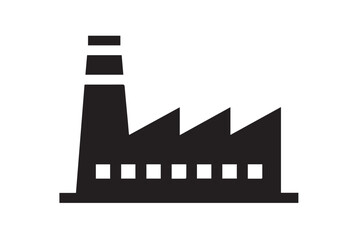 Factory Building Icon, Editable Solid Vector Illustration