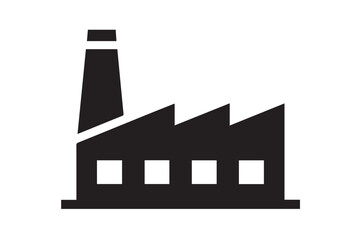 Factory Building Icon, Editable Solid Vector Illustration